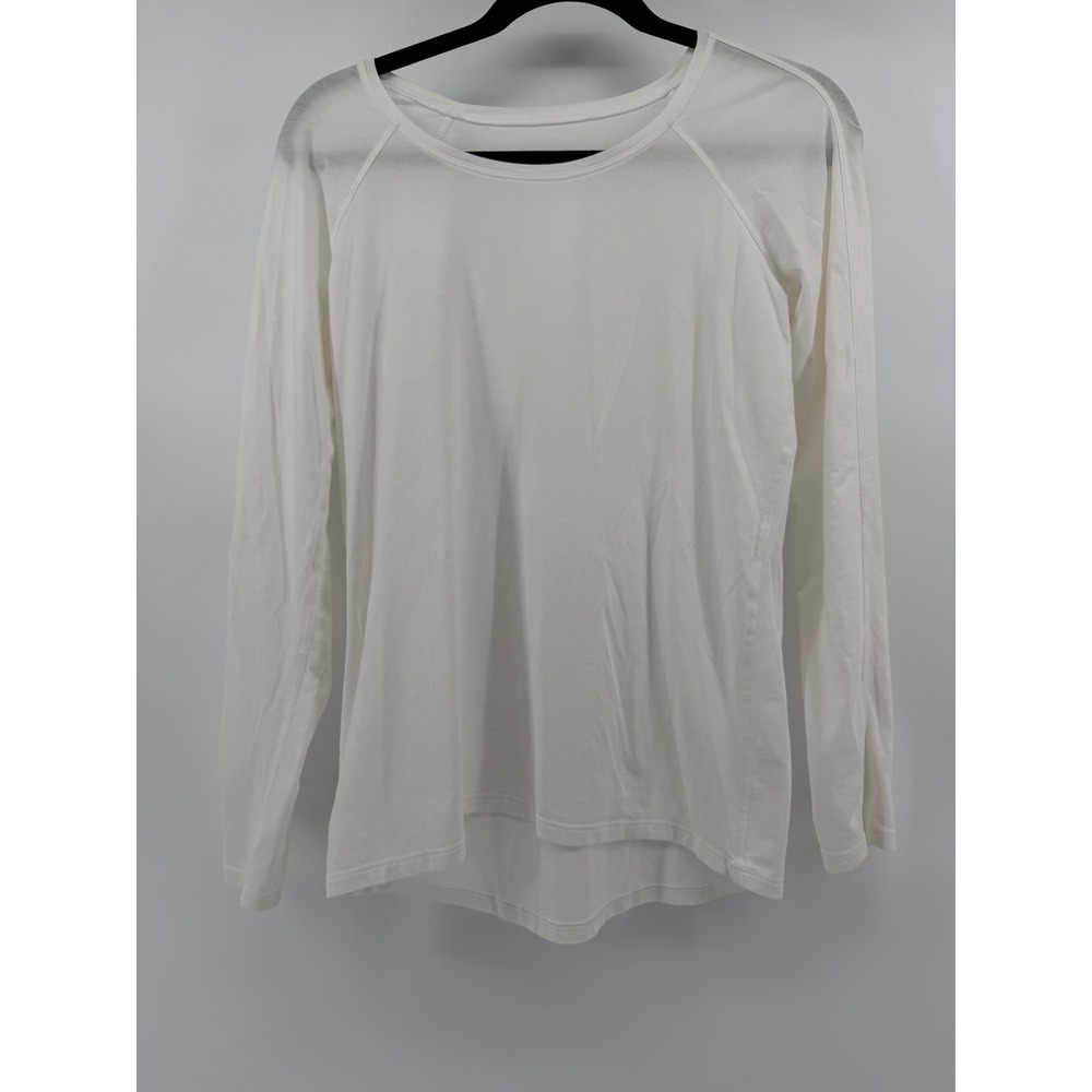 Lululemon Long Sleeve Shirt Womens 6 White Raglan Activewear Yoga Athleisure Top